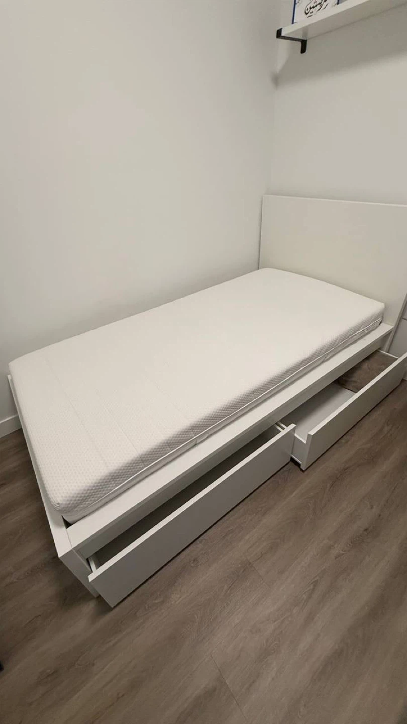 IKEA MALM High Bed Frame with Drawers - Twin, White - photo 3