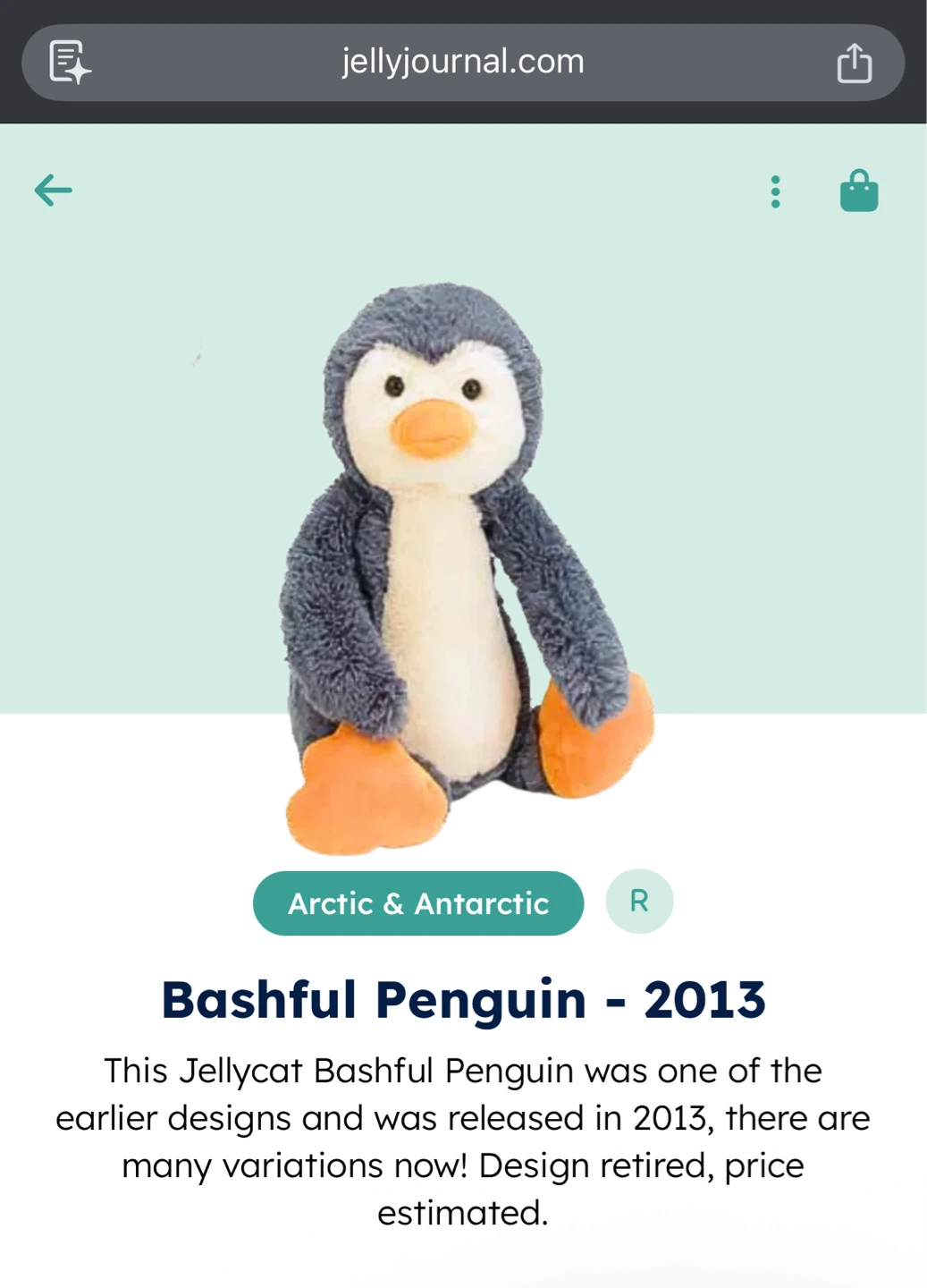 Jellycat Bashful Penguin - 2013 Retired - photo 3