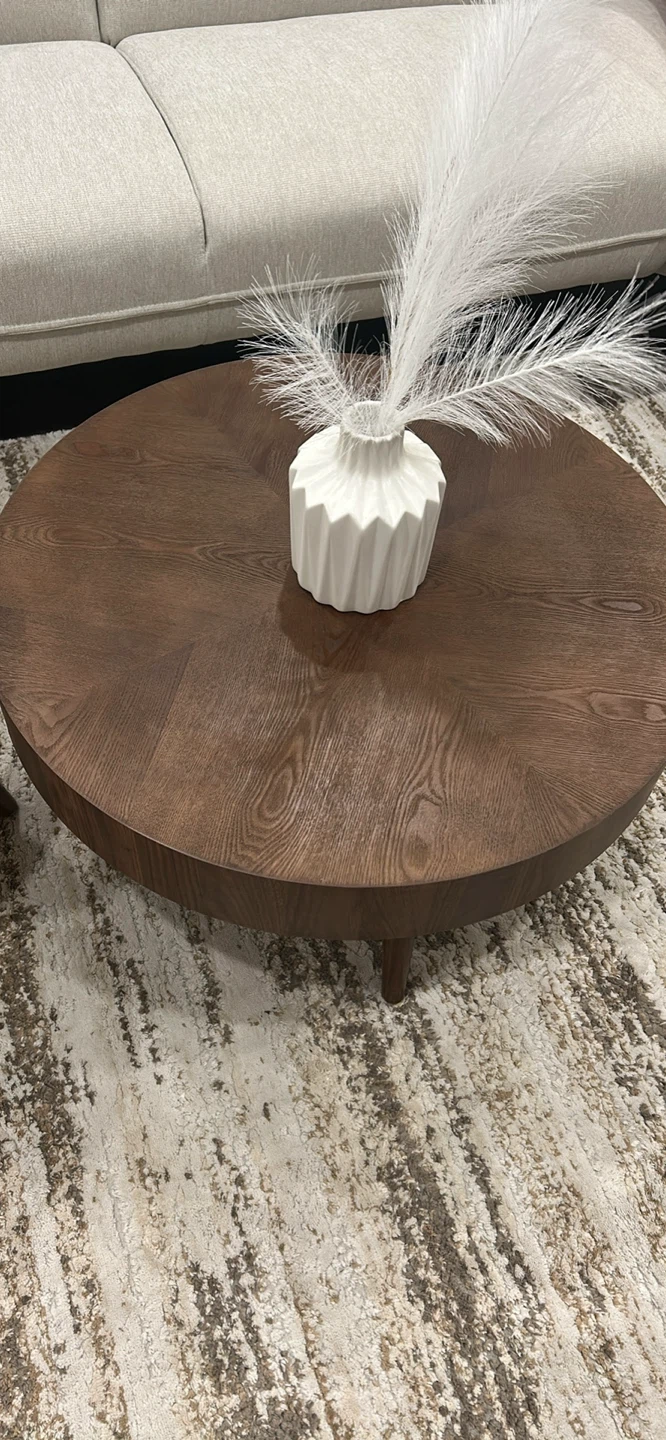 Round Coffee Table Set with Side Table