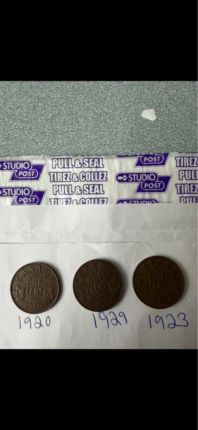 Canada One Cent Coins (1920, 1929, 1933) - photo 2