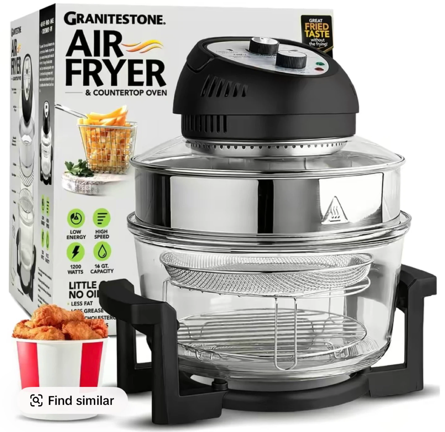 Granitestone Air Fryer & Countertop Oven 16 Qt