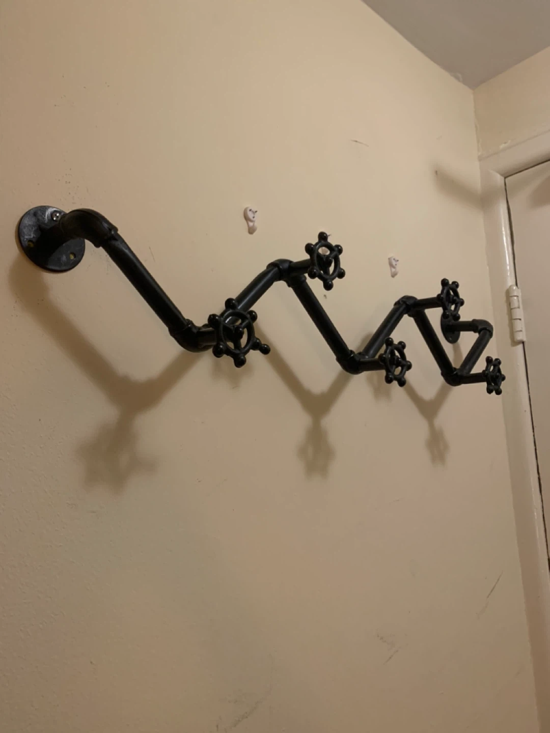 Black Industrial Pipe Wall Hook