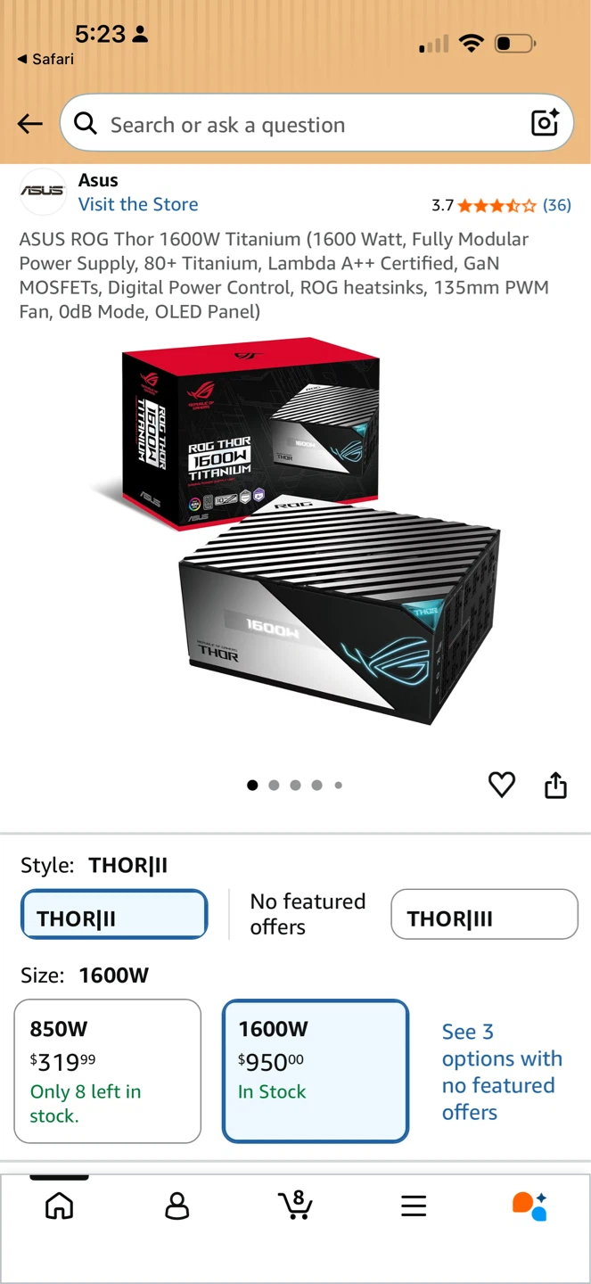 ASUS ROG Thor 1600W Titanium Power Supply - photo 3