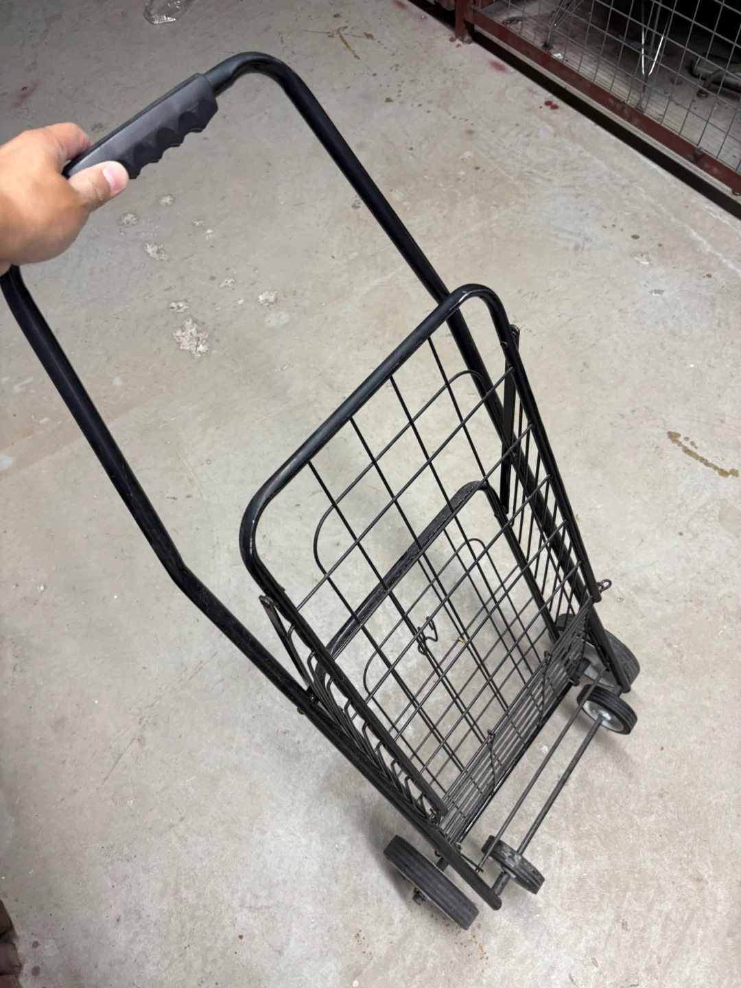 Black Folding Shopping Cart - photo 2