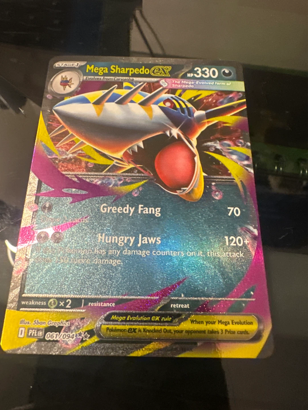 Pokemon Mega Sharpedo EX Card
