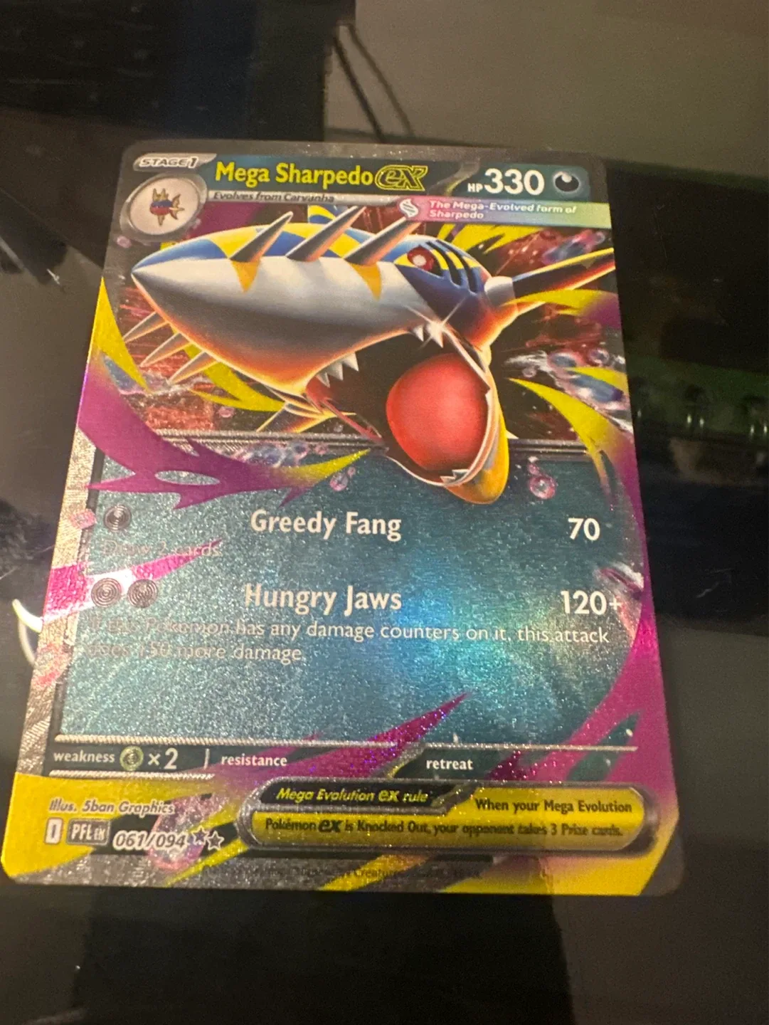Pokemon Mega Sharpedo EX Card