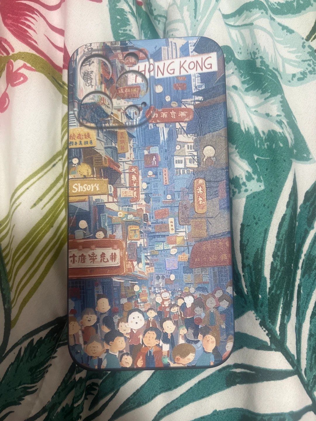 iPhone Case with Hong Kong Street Scene Design