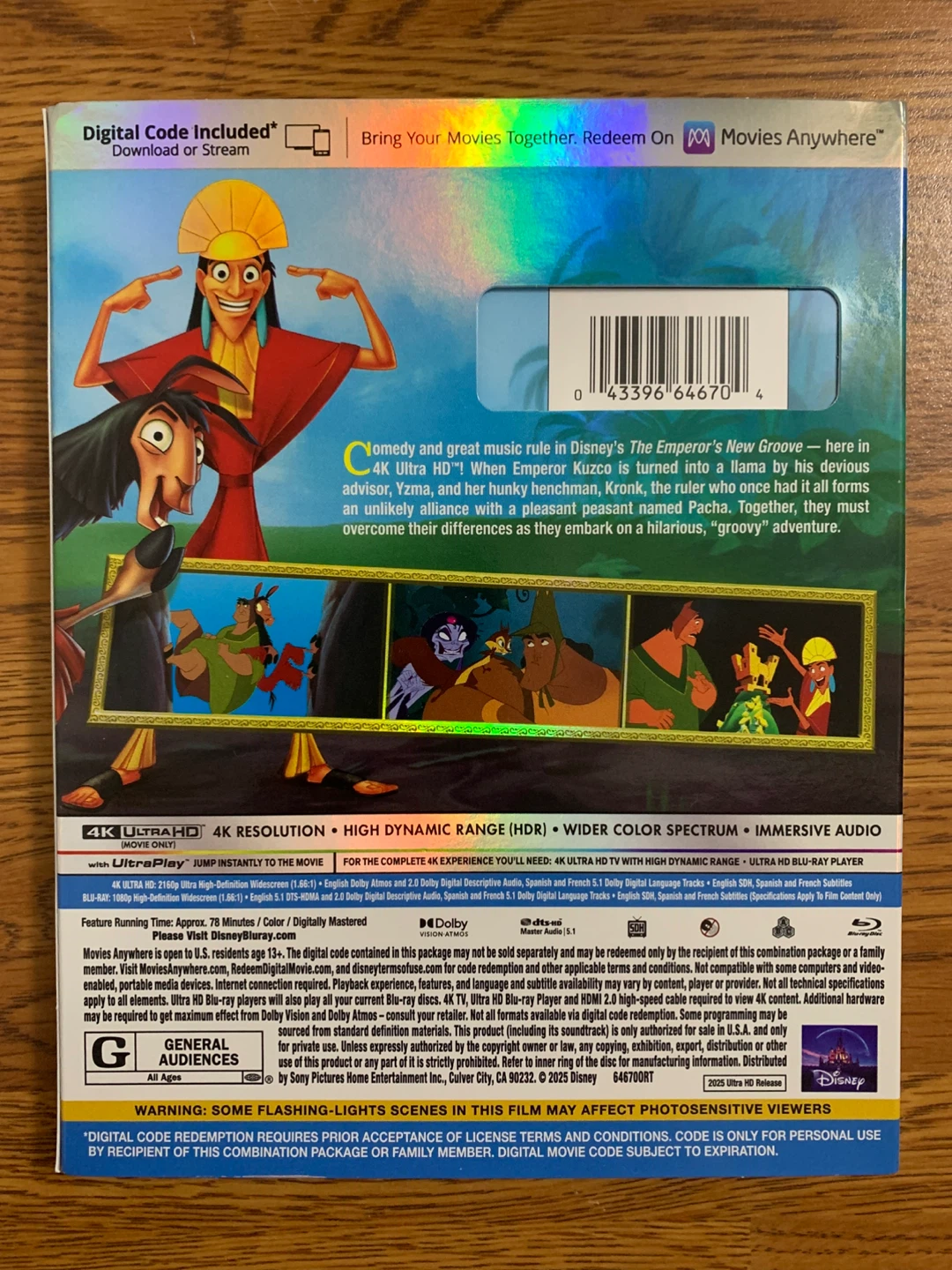 The Emperor’s New Groove 4K UHD Blu-ray Combo Pack - photo 2