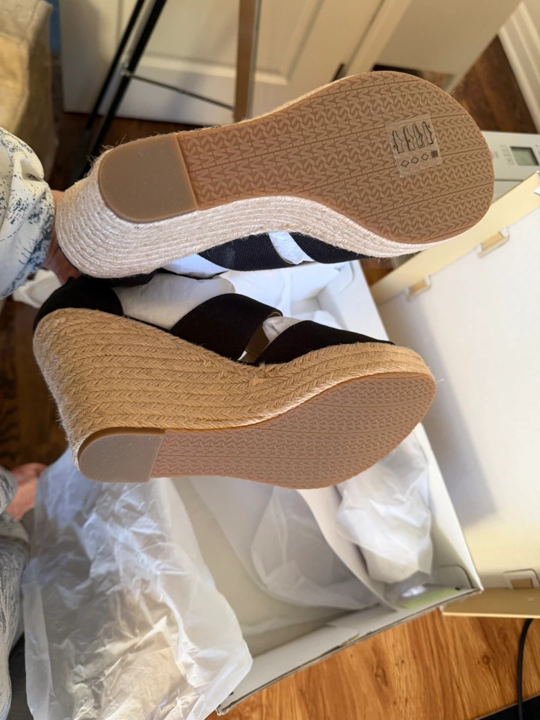 Michael Kors Black Canvas Wedge Espadrille Sandals - photo 2