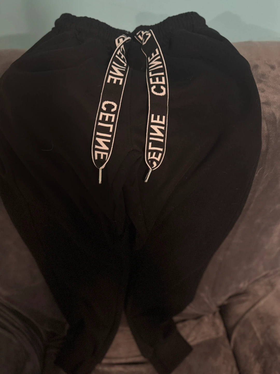 Black CELINE Paris Track Pants - photo 2