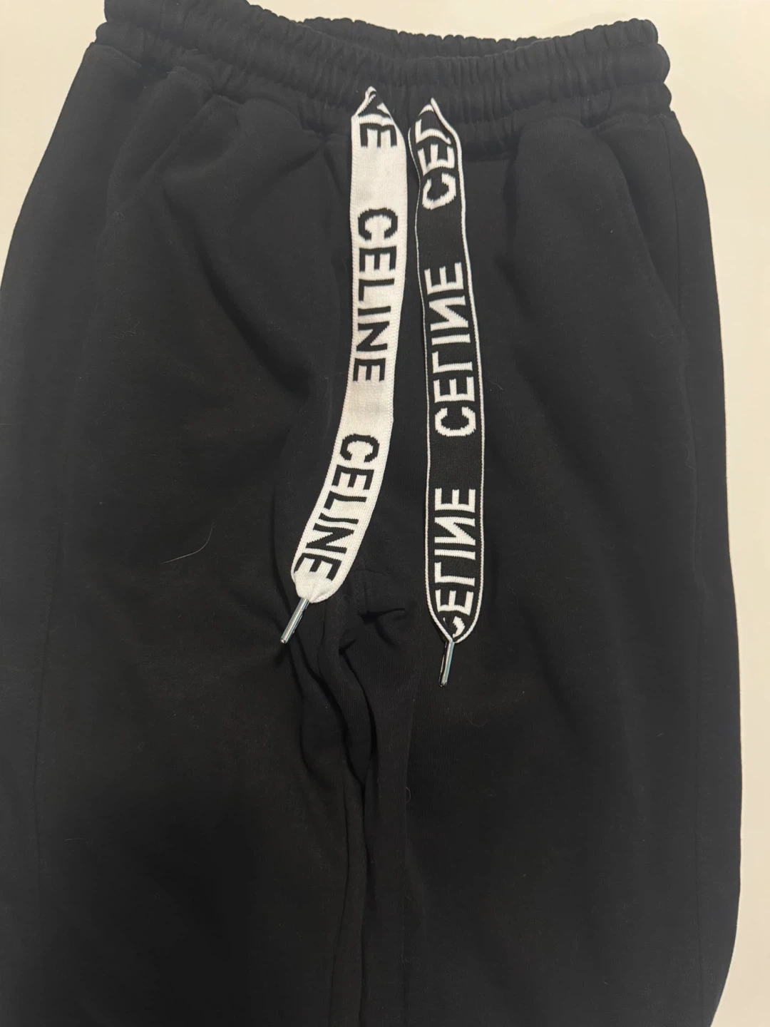 Black CELINE Paris Track Pants