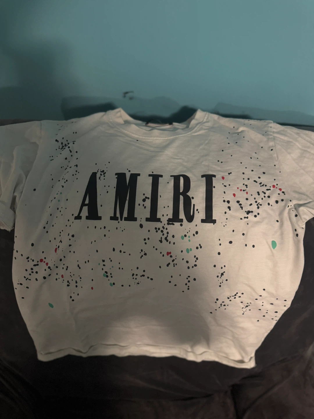 AMIRI White Splatter Logo T-Shirt - photo 2