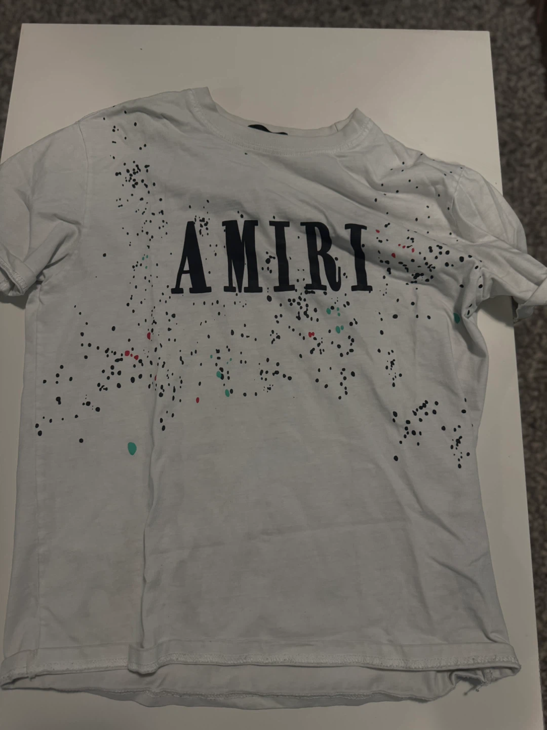 AMIRI White Splatter Logo T-Shirt