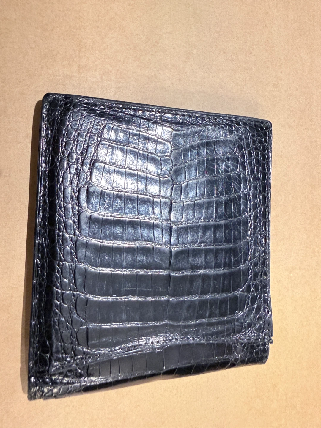 Dark brown Crocodile Bifold Wallet - photo 3