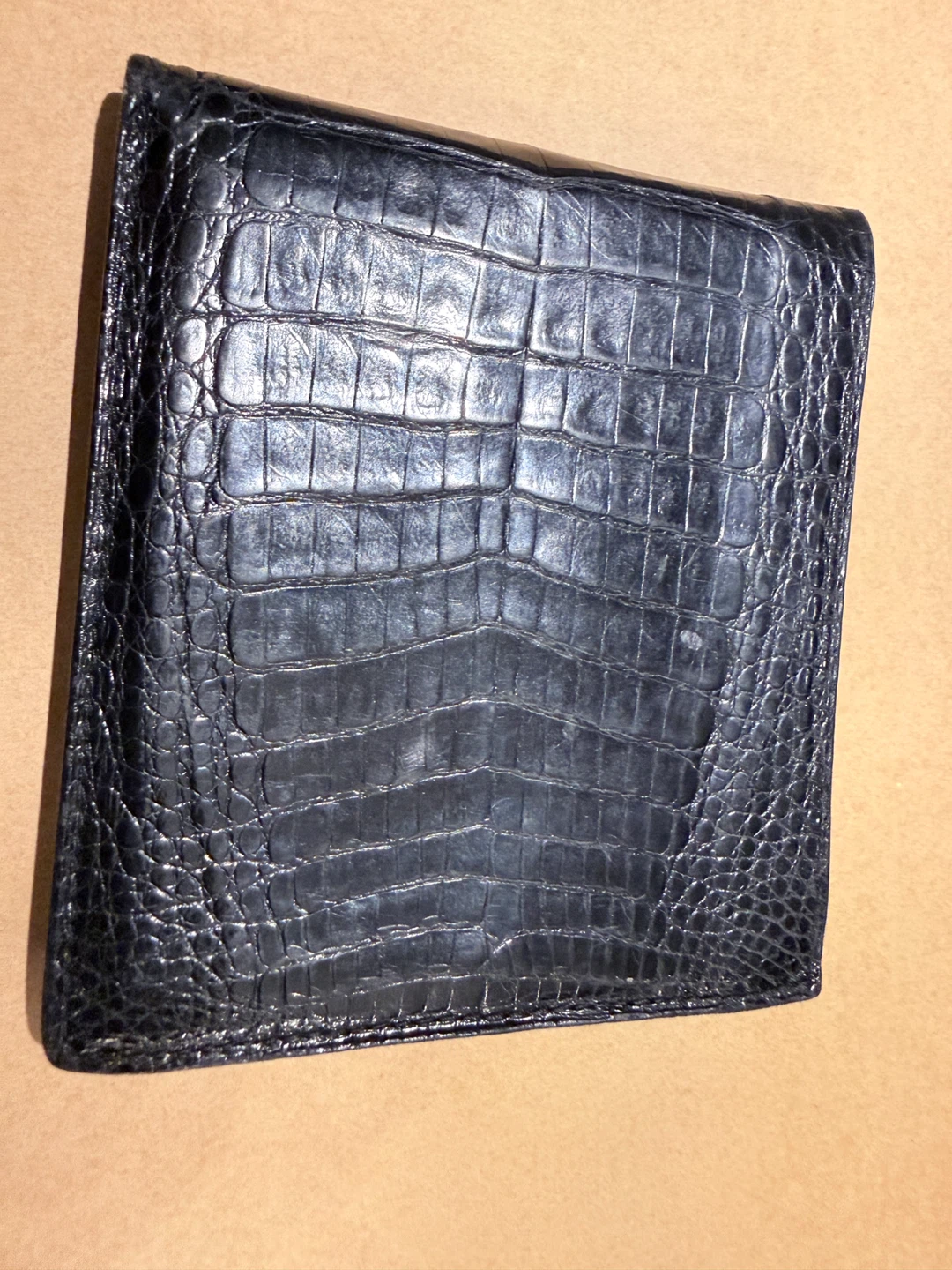 Dark brown Crocodile Bifold Wallet - photo 2