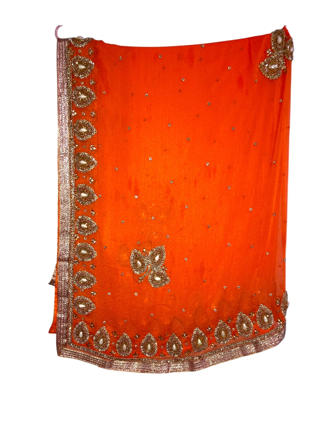 Orange Embellished Salwar Kameez Set with Dupatta - photo 3