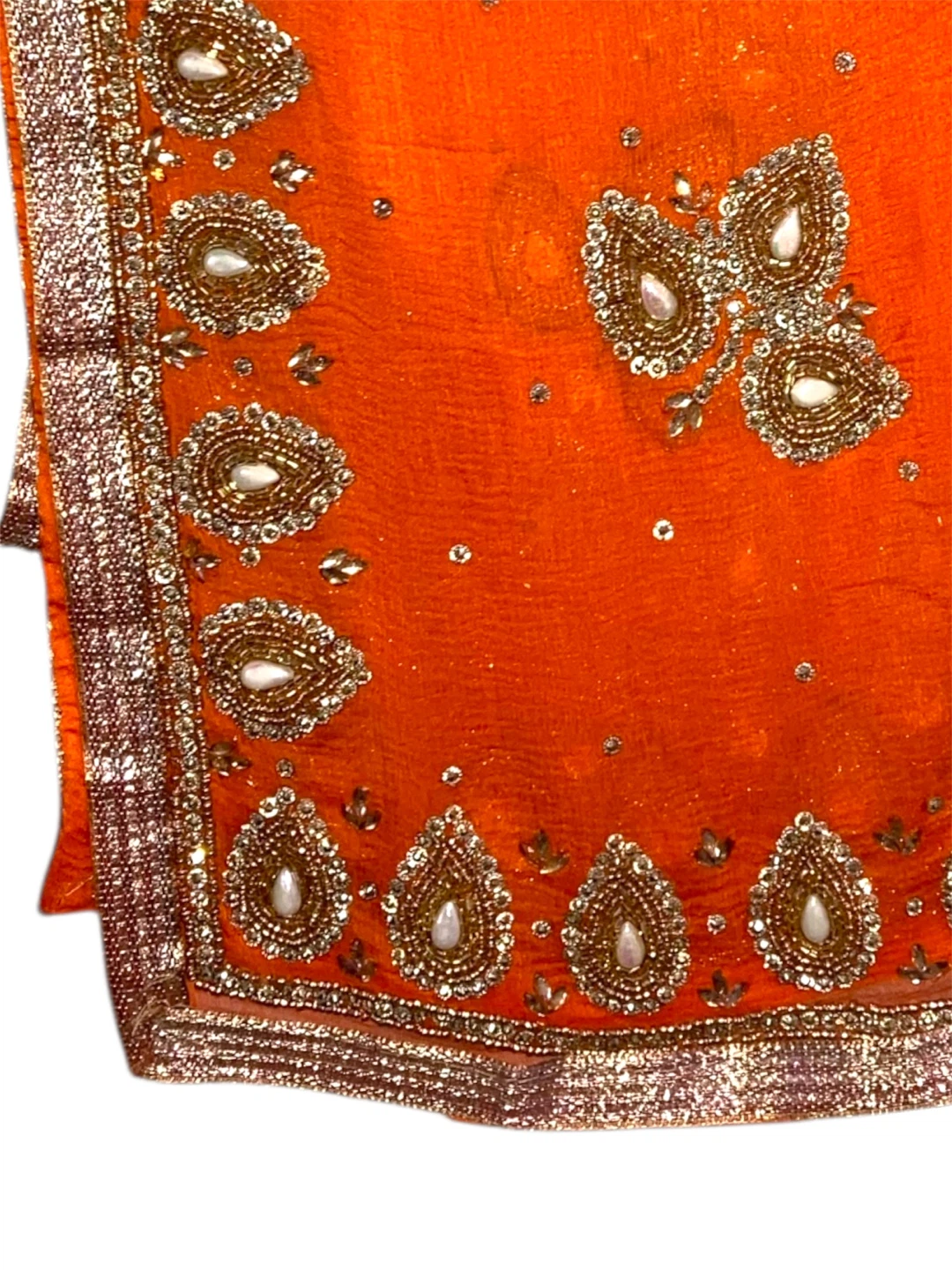 Orange Embellished Salwar Kameez Set with Dupatta - photo 4