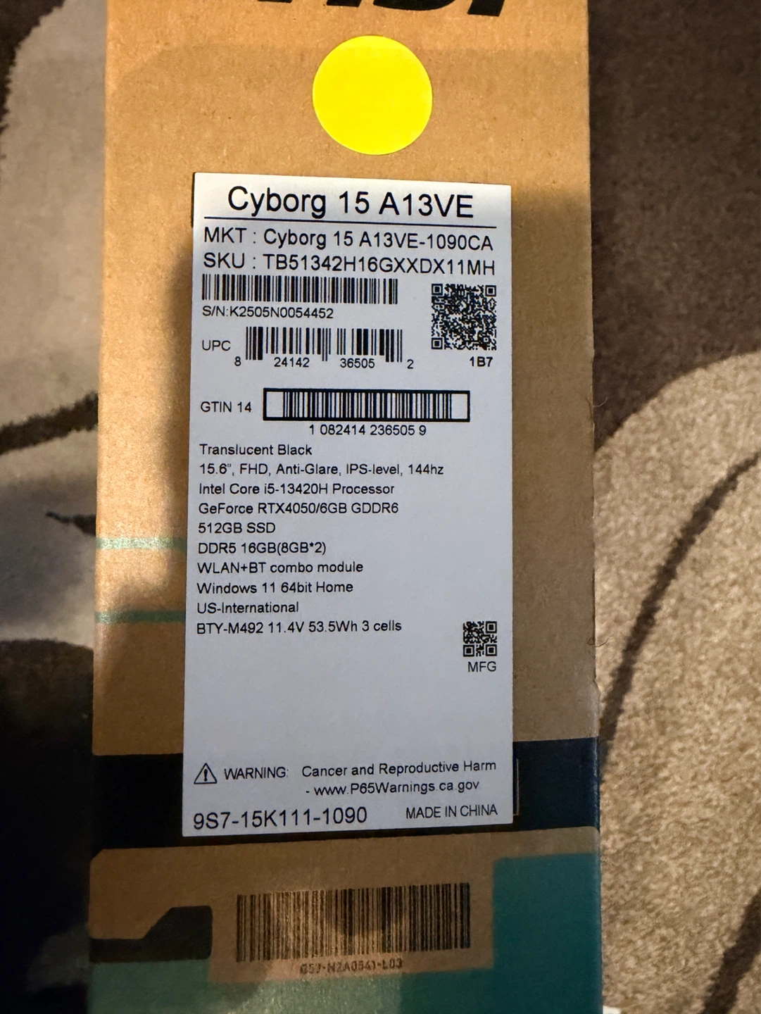 MSI Cyborg A13VE Laptop RTX 4050 - photo 4