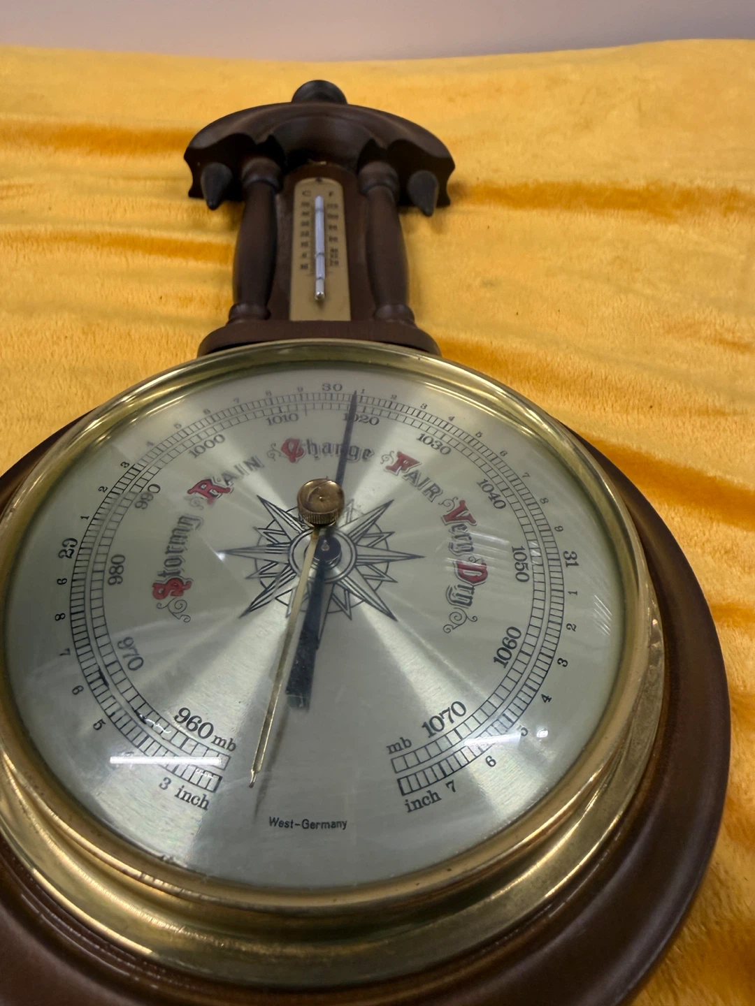 Vintage West Germany Barometer & Thermometer - photo 3