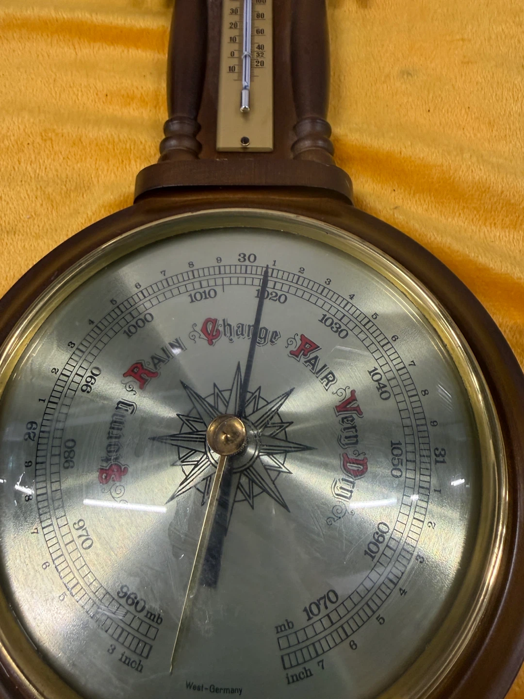 Vintage West Germany Barometer & Thermometer - photo 4