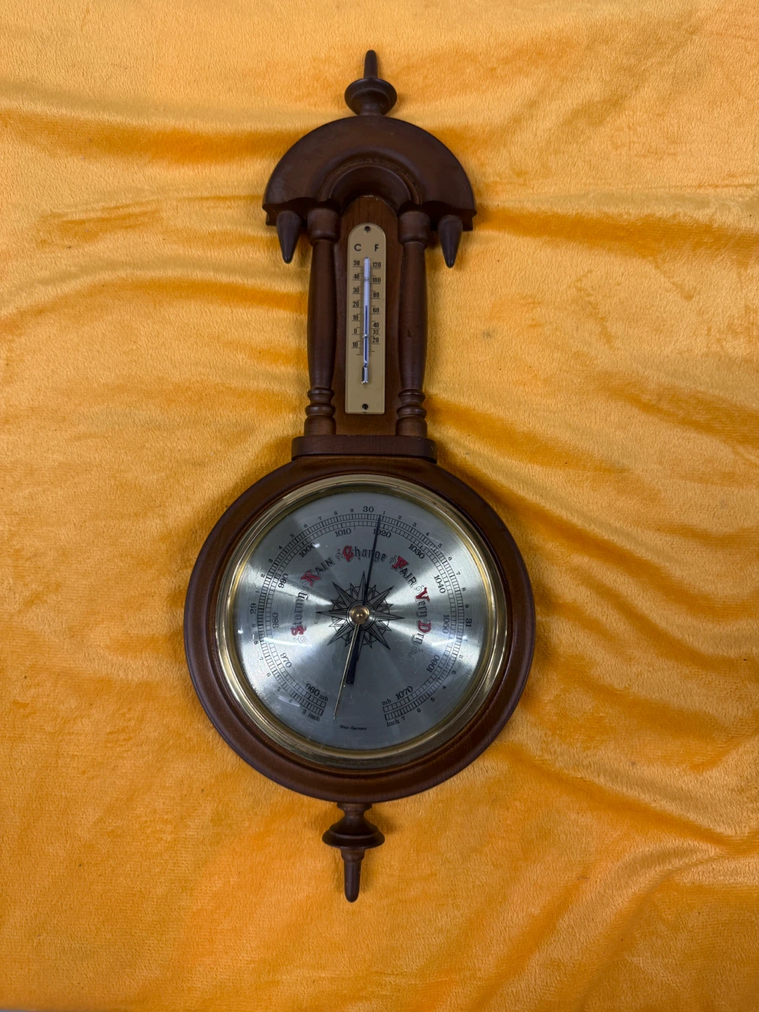 Vintage West Germany Barometer & Thermometer