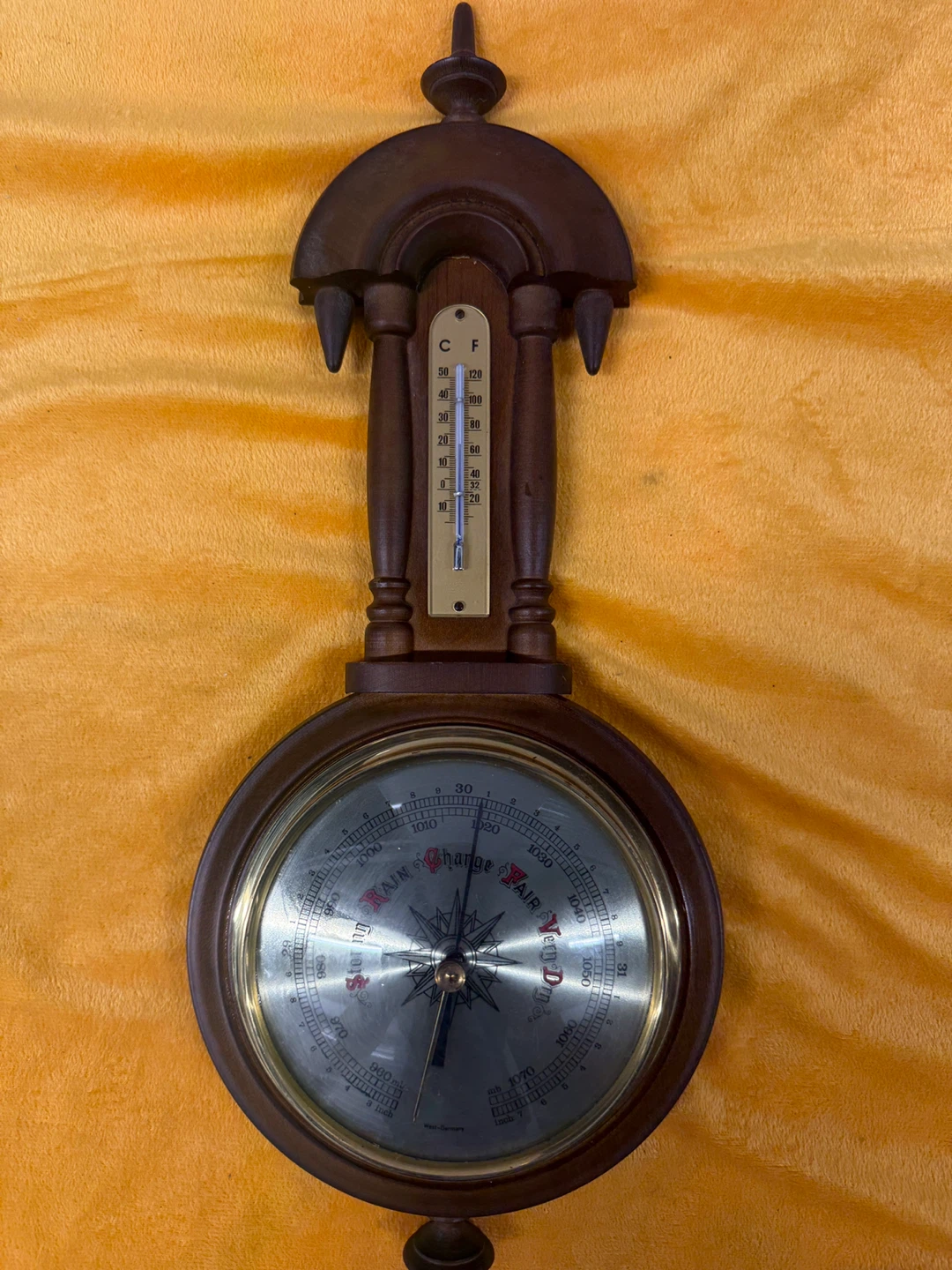 Vintage West Germany Barometer & Thermometer - photo 2