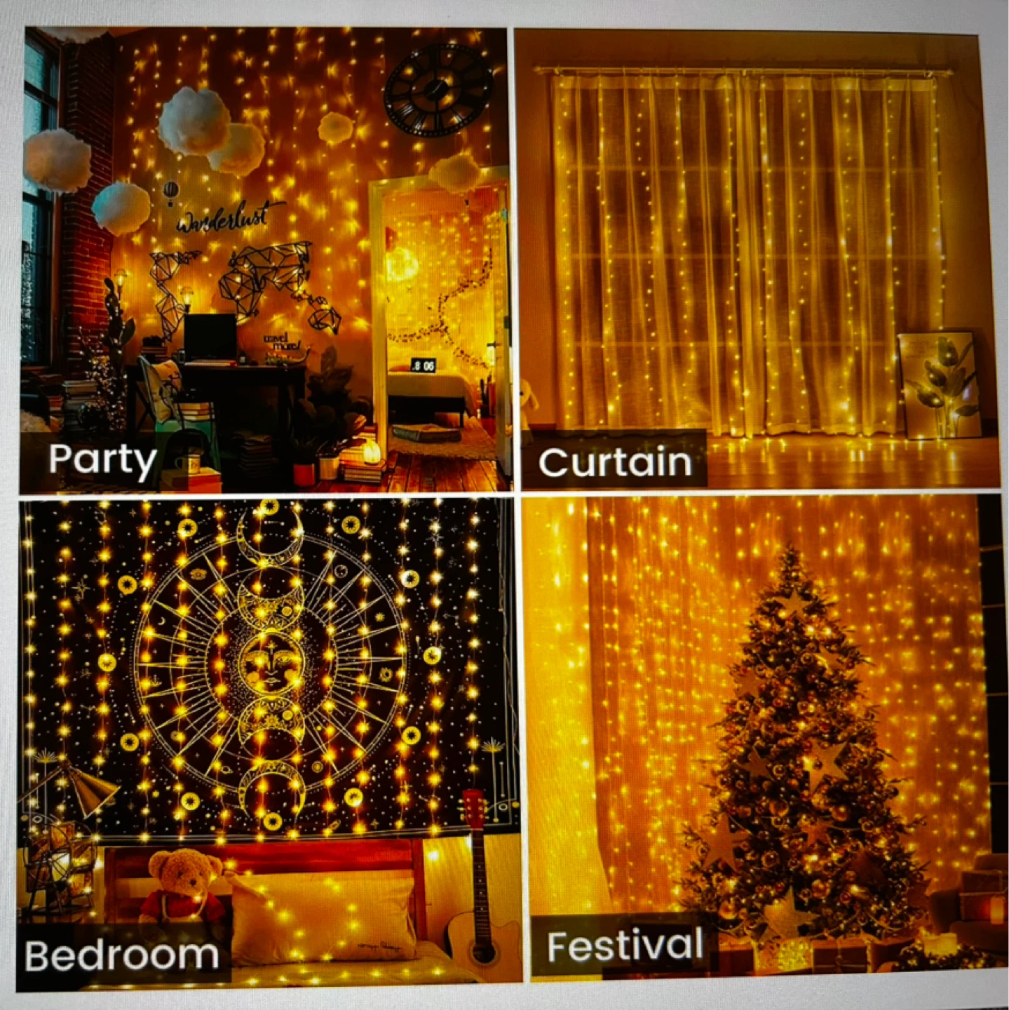 300 LED Curtain String Lights - 3M x 2.7M - photo 3