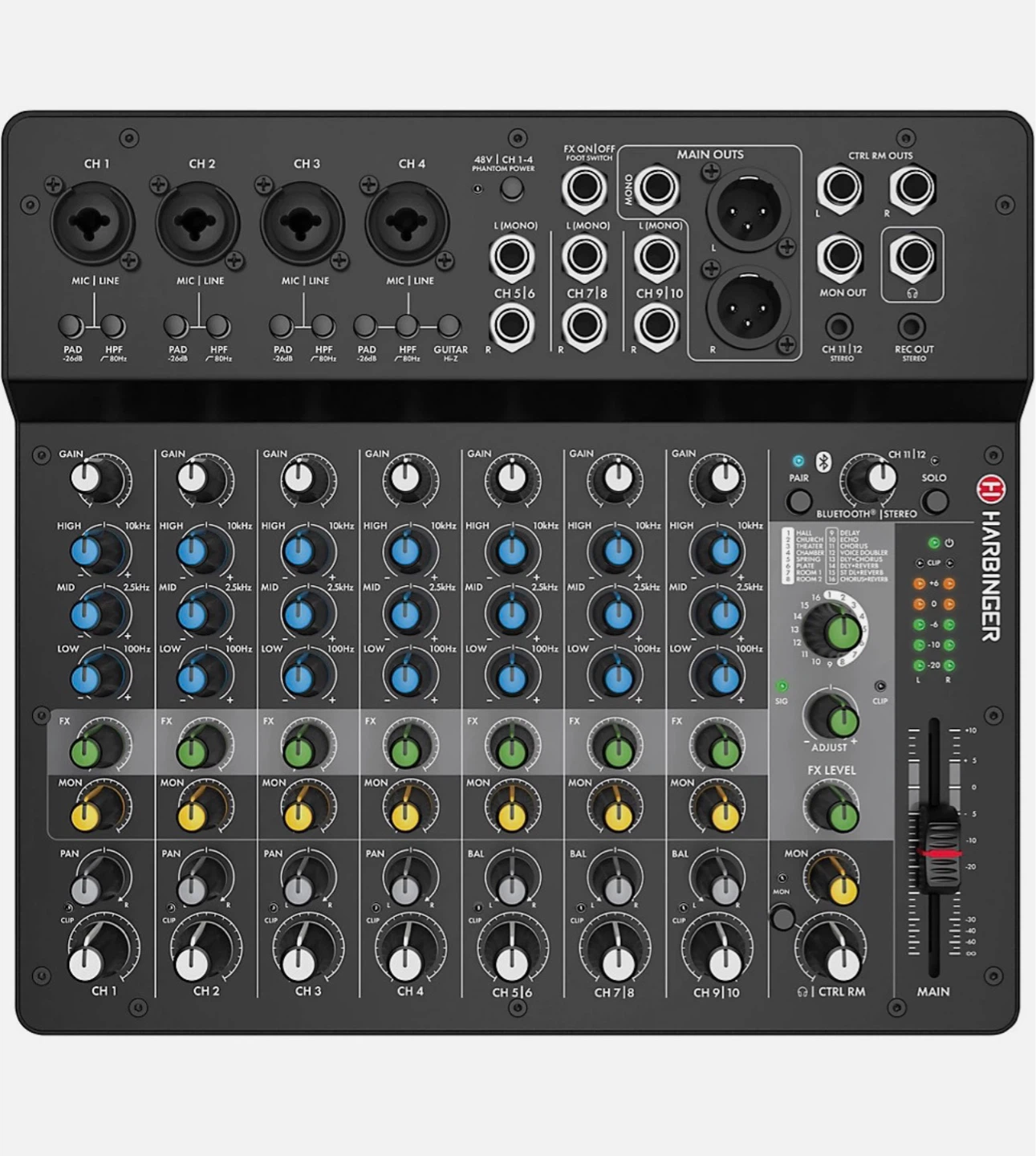 Harbinger LVL12 12-Channel Mixer with Bluetooth
