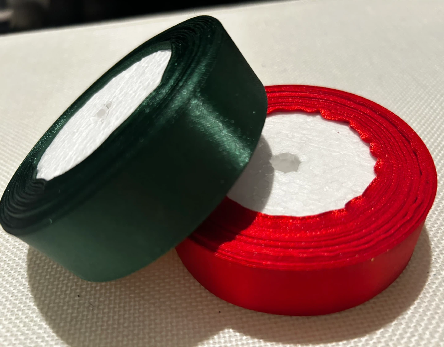 Red and Green Satin Ribbon