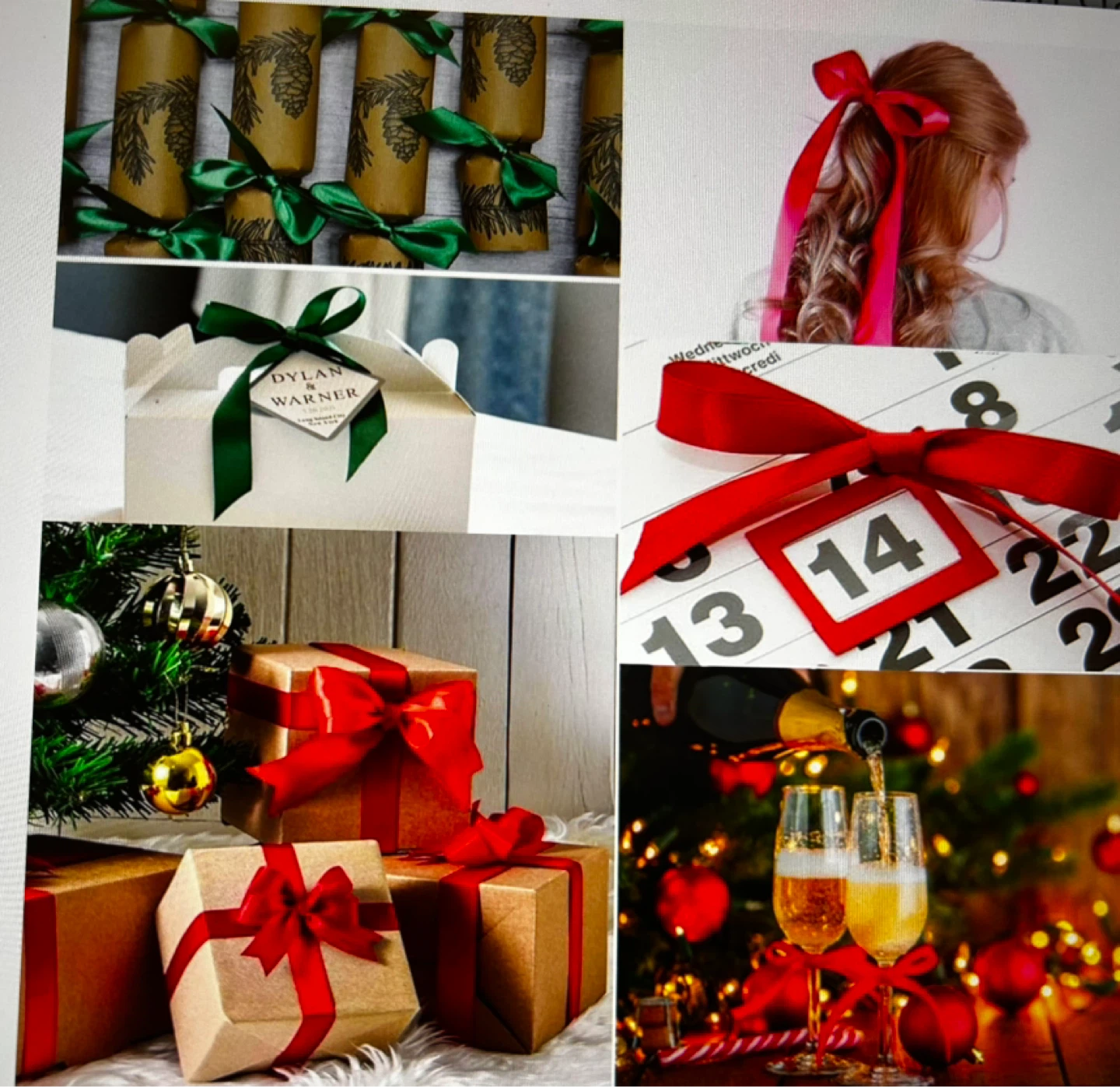 Red and Green Satin Ribbon - photo 5