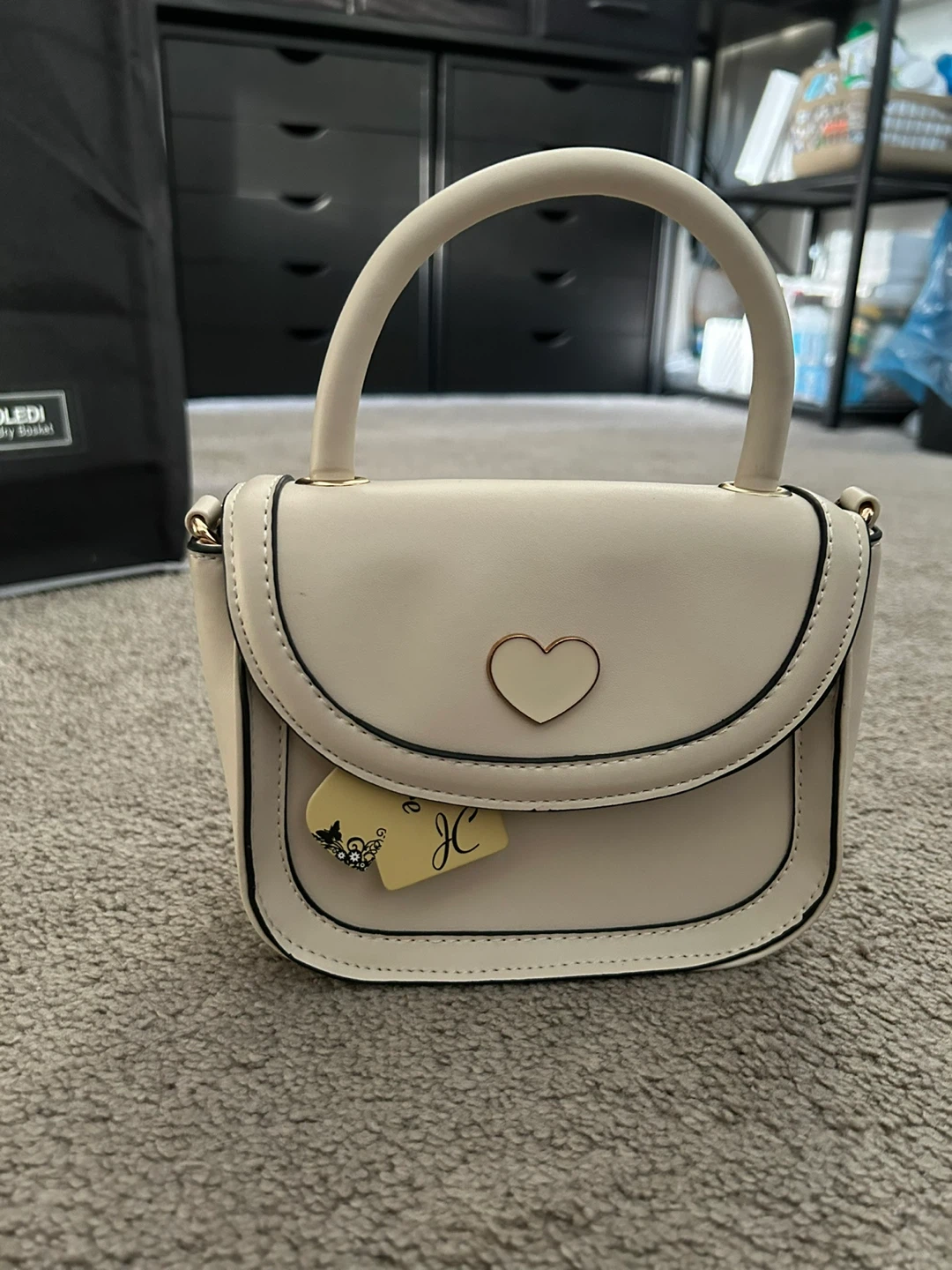 White Heart Mini Handbag