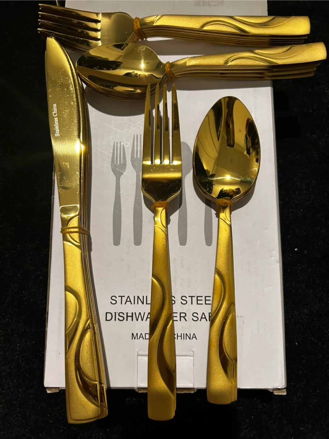 30 Piece Gold Stainless Steel Flatware Set