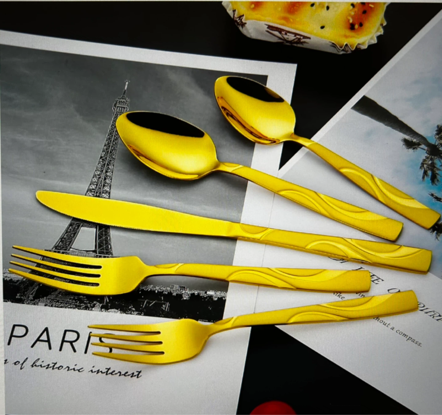 30 Piece Gold Stainless Steel Flatware Set - photo 3