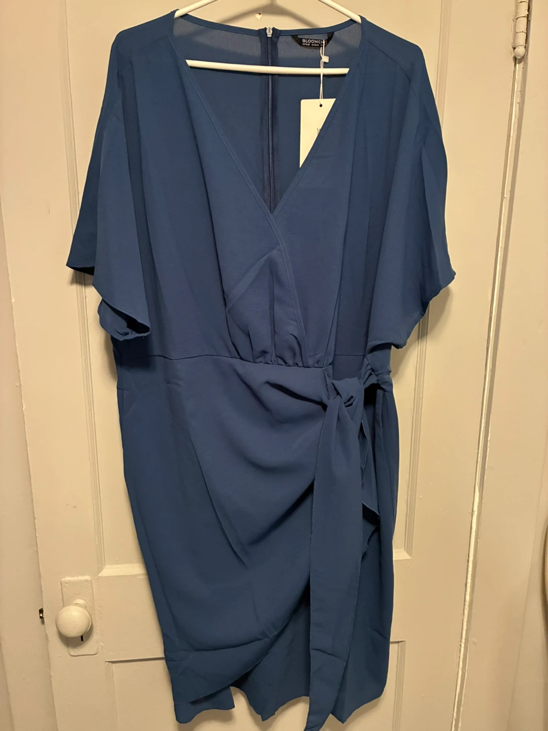 Bloomchic Blue Faux Wrap Dress