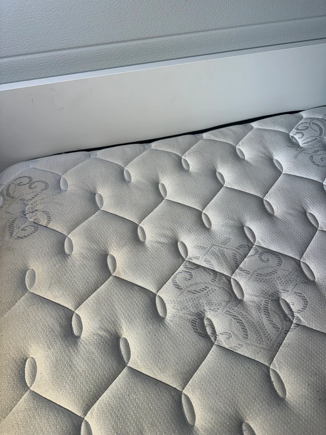 White Twin Bed Frame with Mattress - Great Condition - photo 2