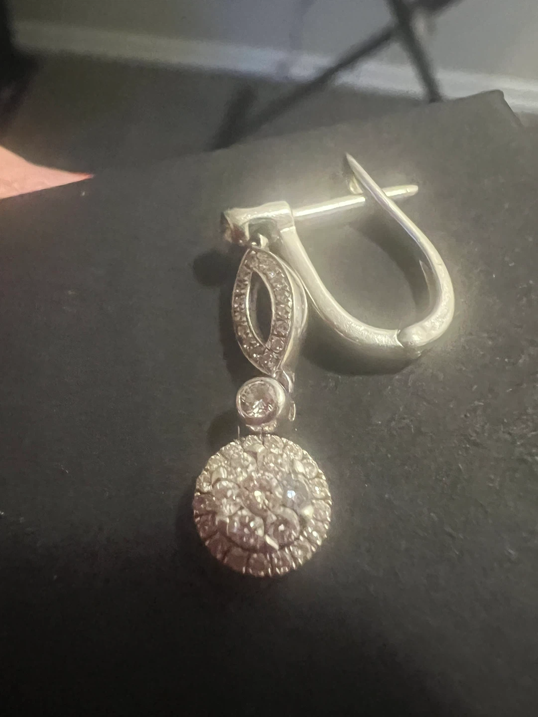 14 k drop earring with diamonds - photo 3
