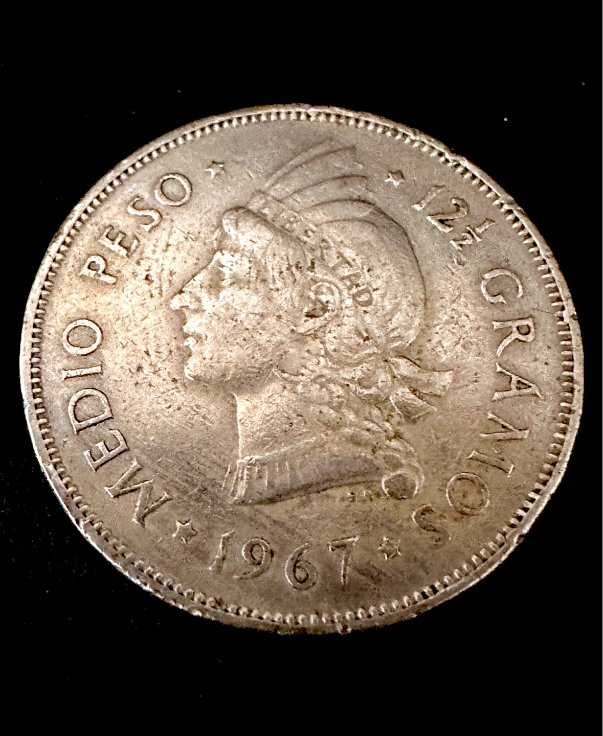 Dominican Republic 1/2 Peso Coin 1967