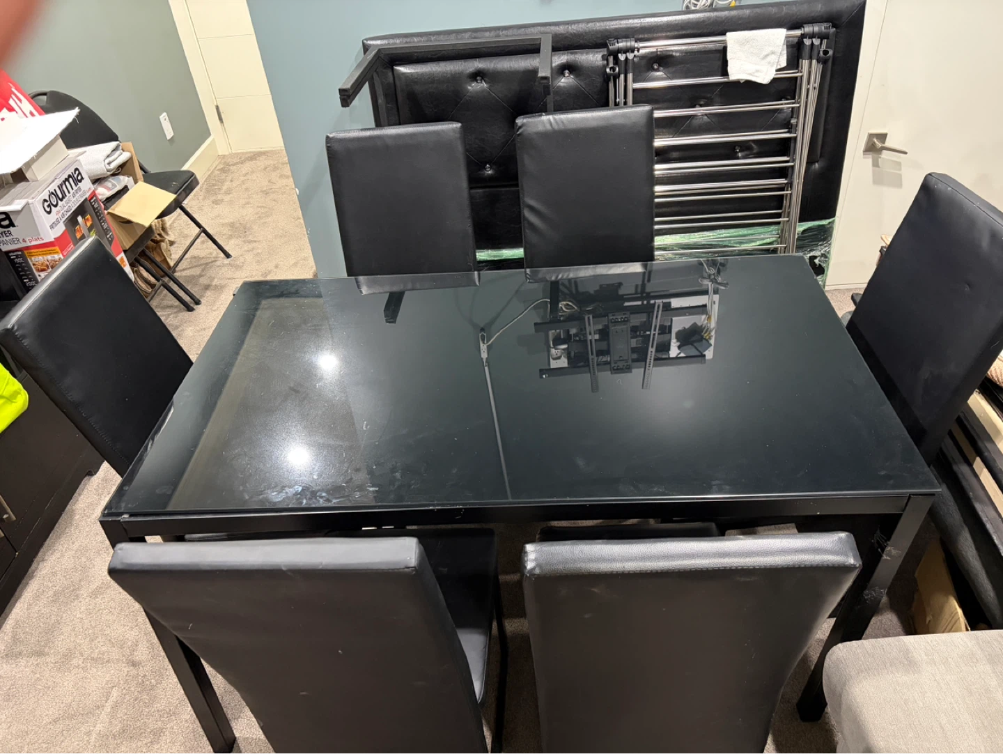 Black Dining Table and 4 Chairs Set - photo 4