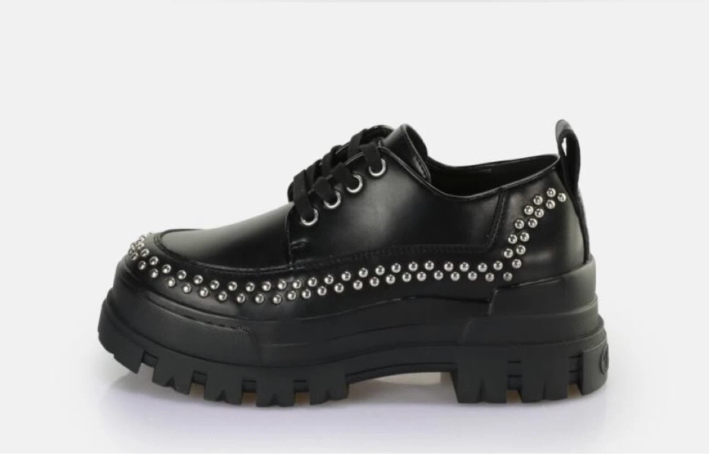 Buffalo London Black Faux Leather Platform Loafers Size 37