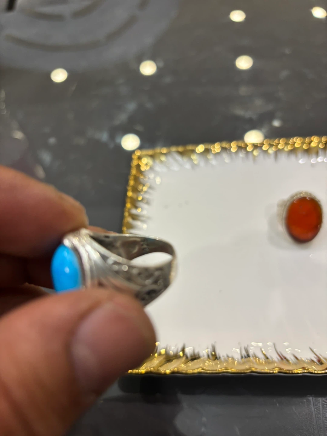 Two Sterling Silver Rings with Gemstones - photo 3