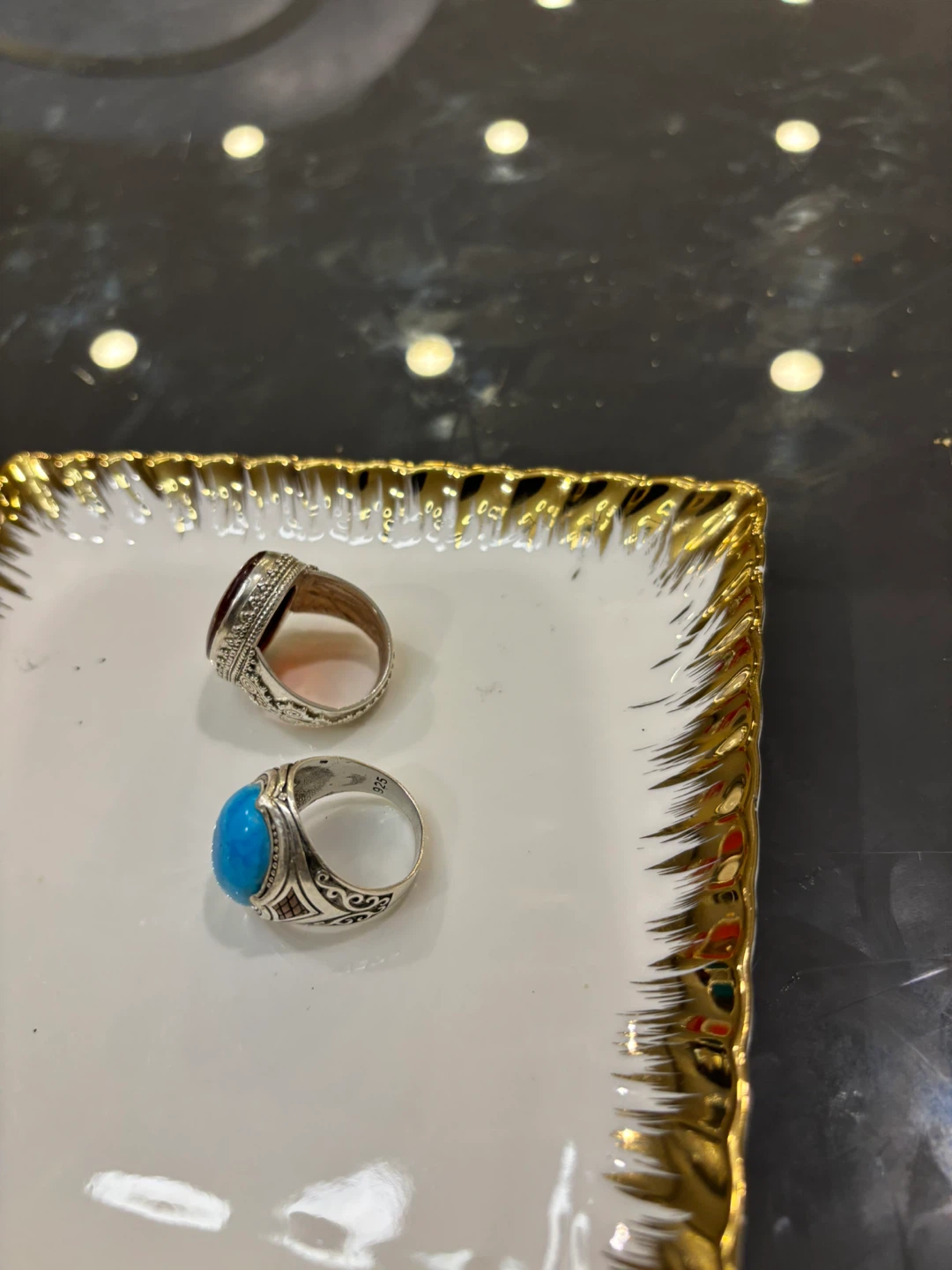 Two Sterling Silver Rings with Gemstones - photo 5