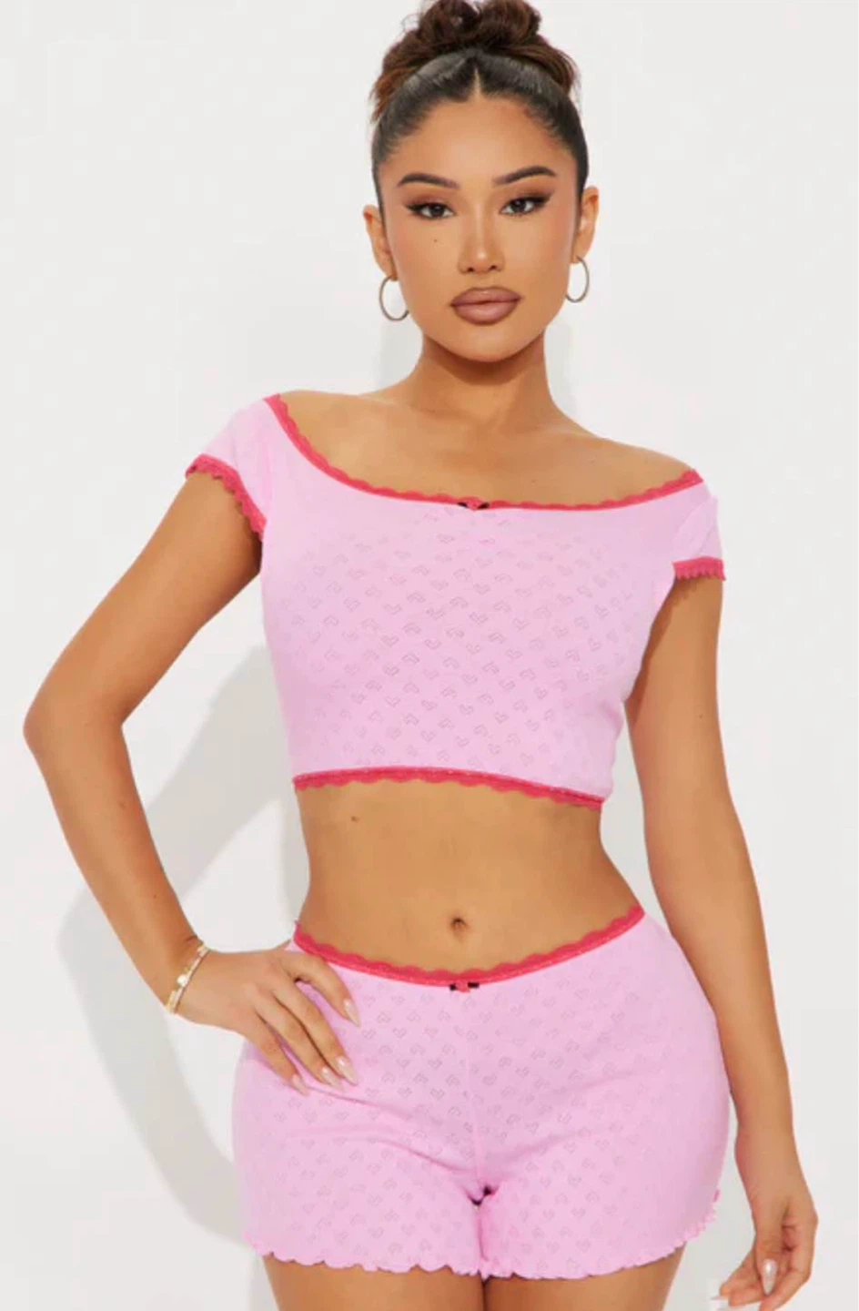 Fashion Nova Pointelle PJ Set