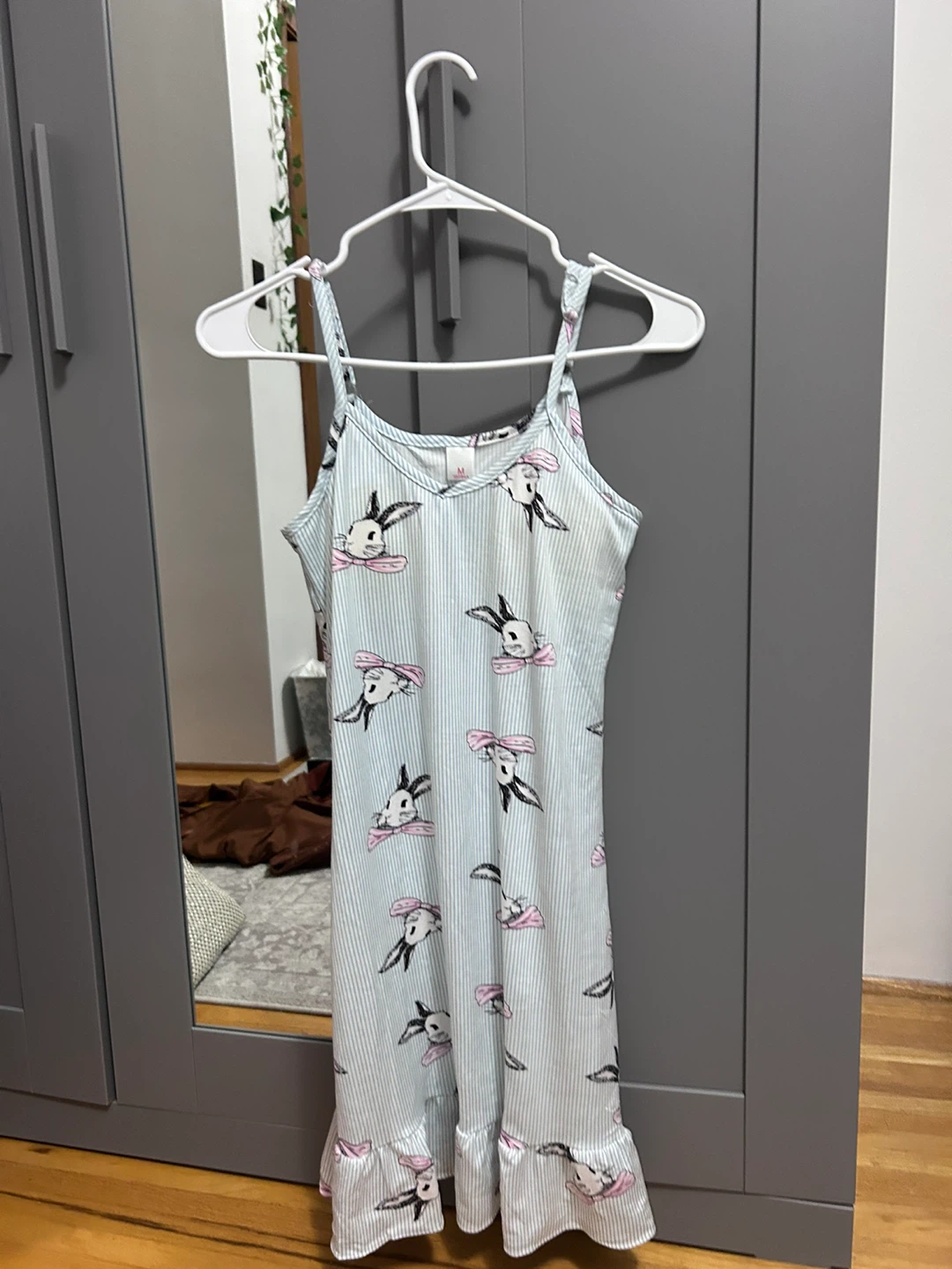 Blue Striped Bunny Nightgown - M