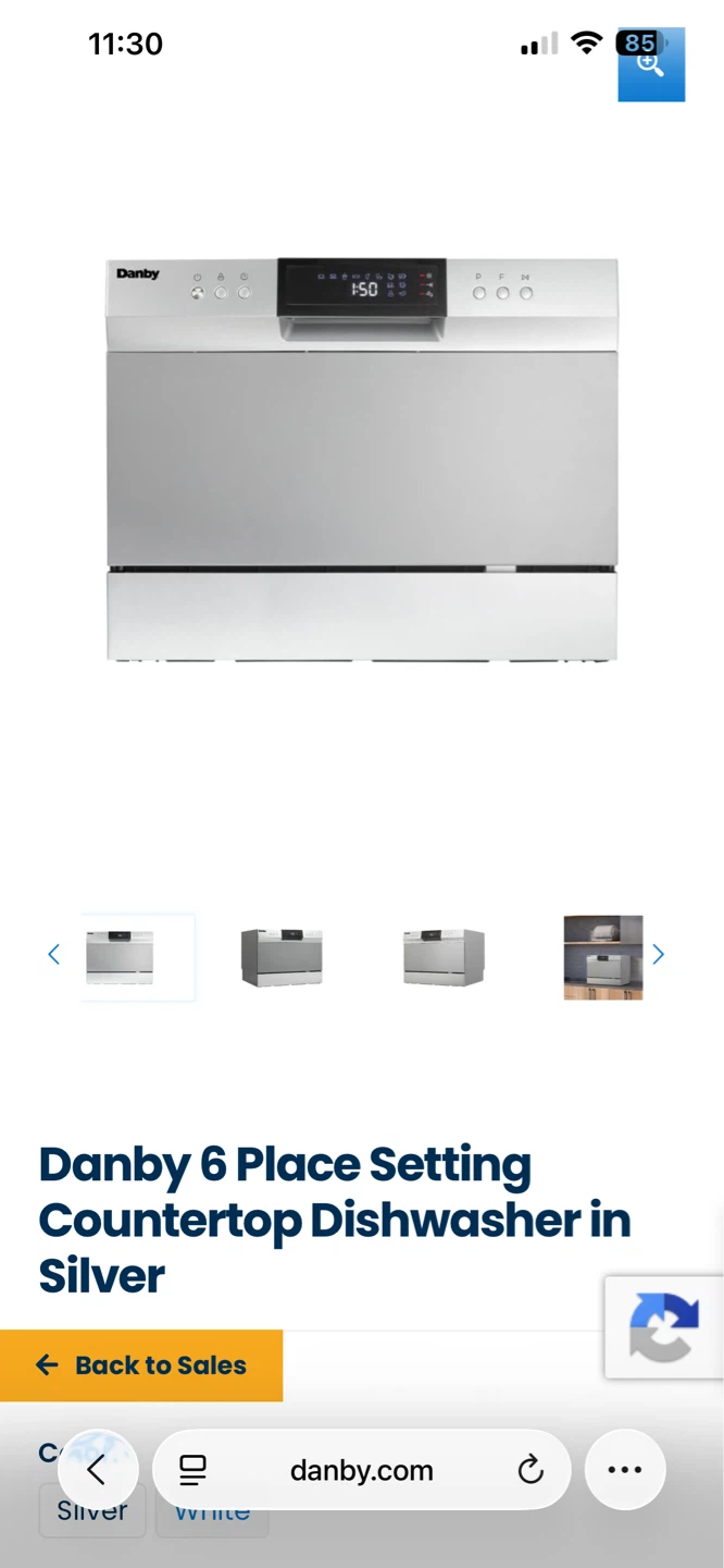 Danby 6 Place Setting Countertop Dishwasher - Silver