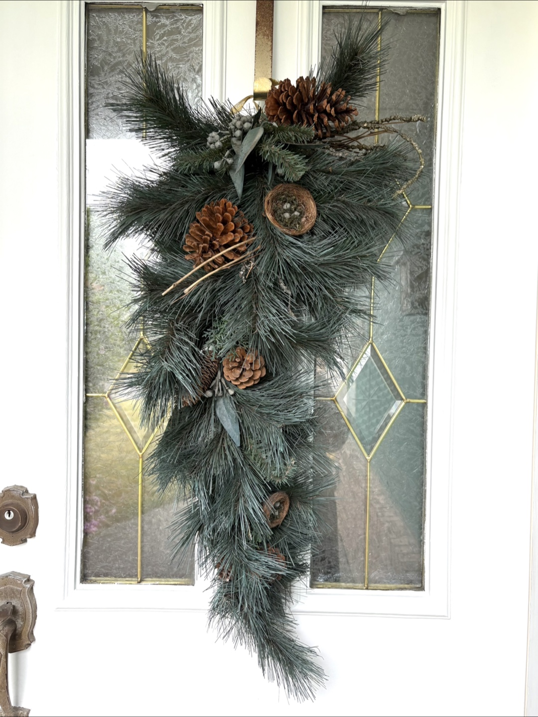 Decorative Pinecone and Faux Evergreen Swag