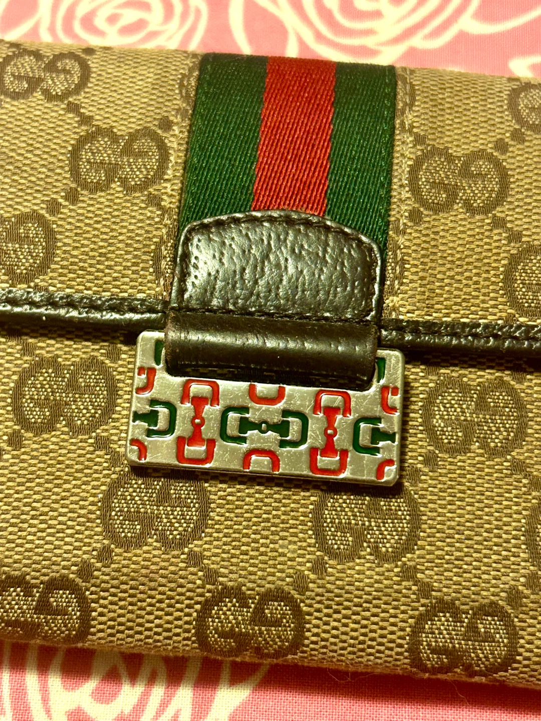 80s Vintage Gucci Canvas Web Trifold Wallet - photo 4