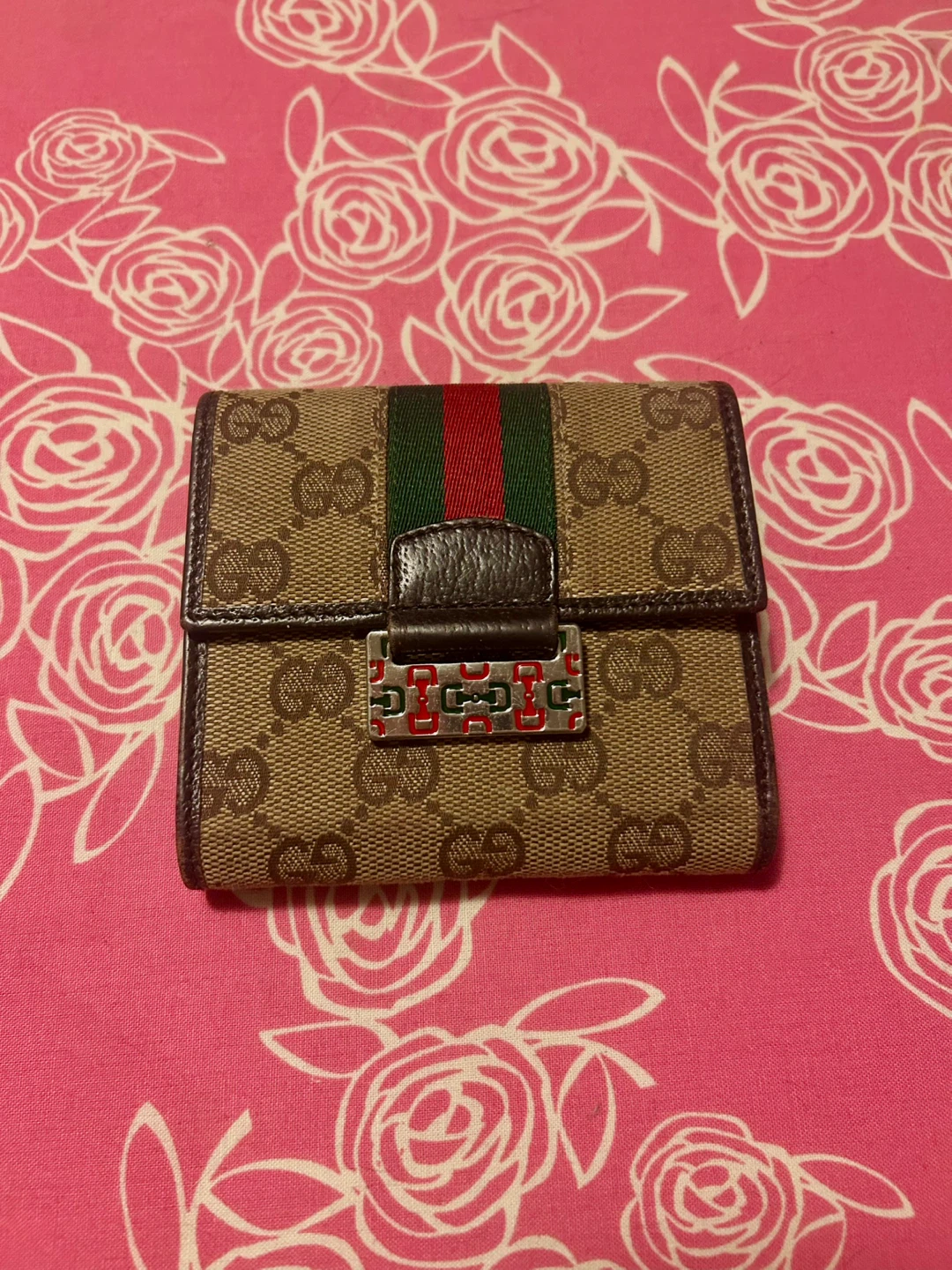 80s Vintage Gucci Canvas Web Trifold Wallet - photo 2