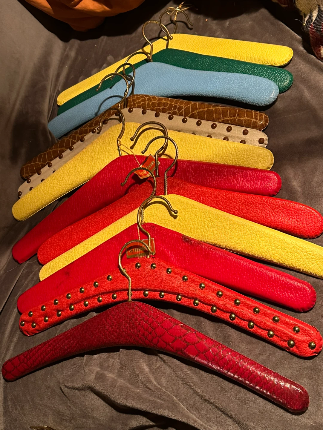 Lot of 12 Vintage West German Vinyl Clothing Hangers