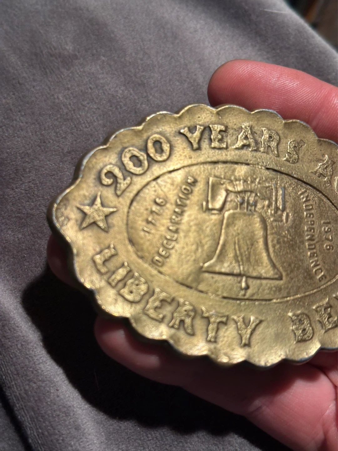 200 years ago liberty bell brass belt buckle - photo 2