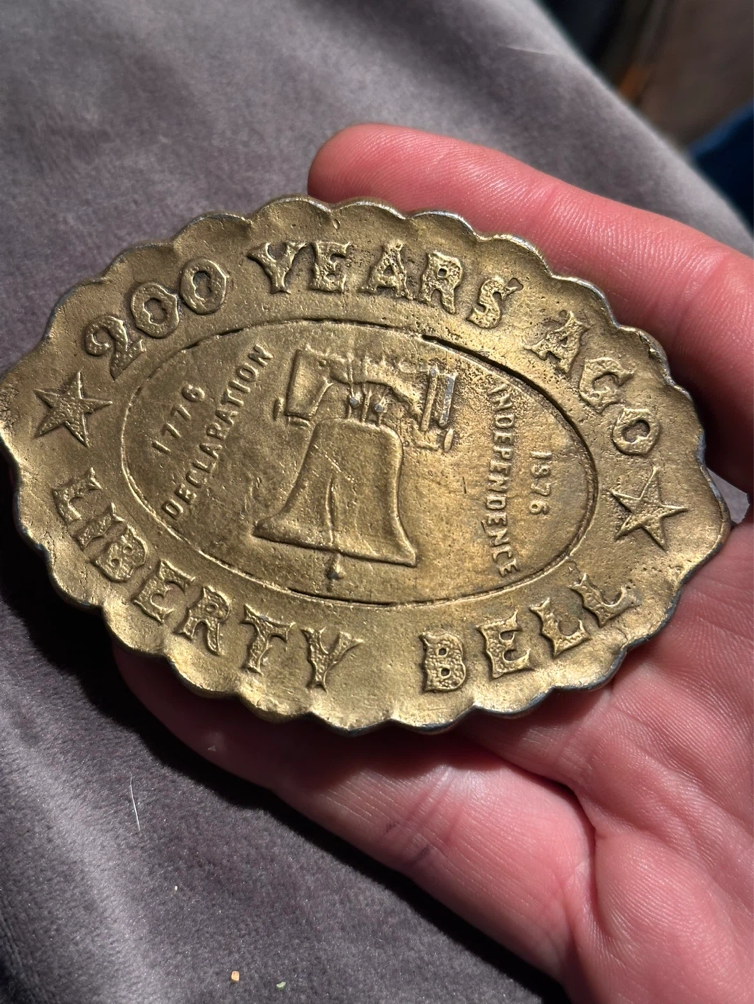 200 years ago liberty bell brass belt buckle
